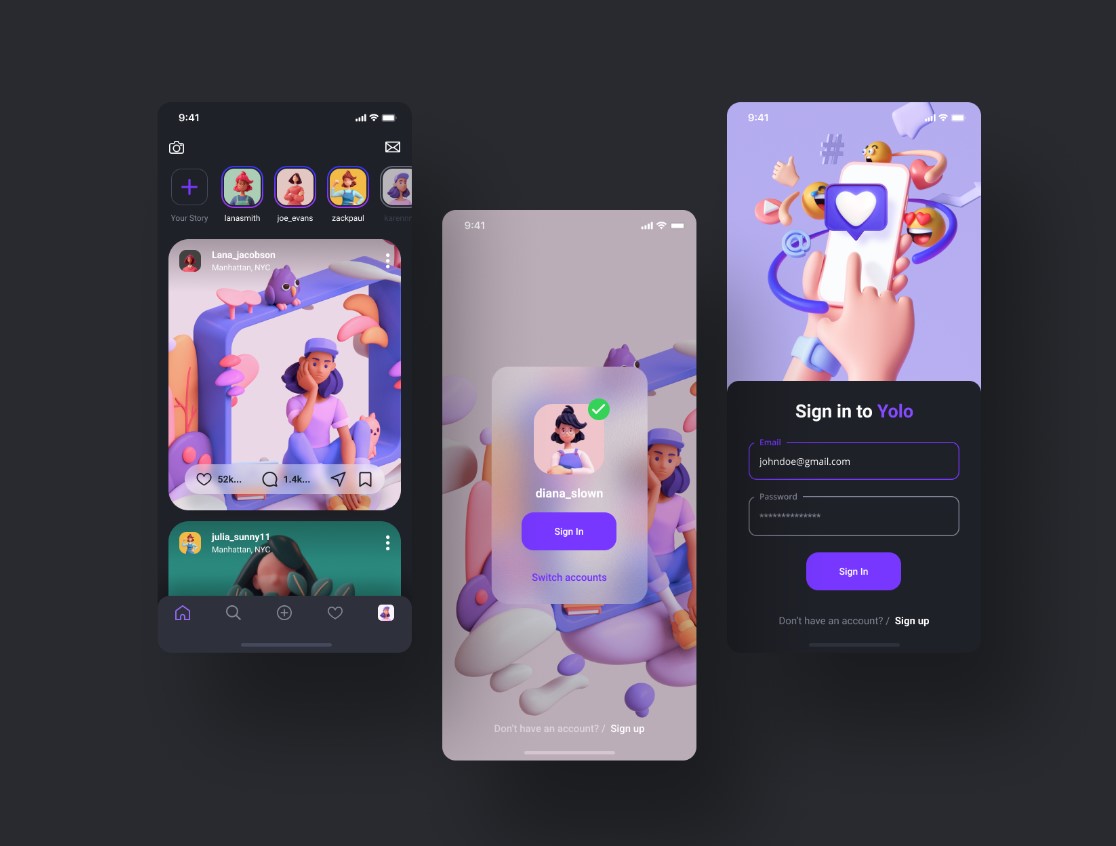 Social Media UI Kit Screenshot 1