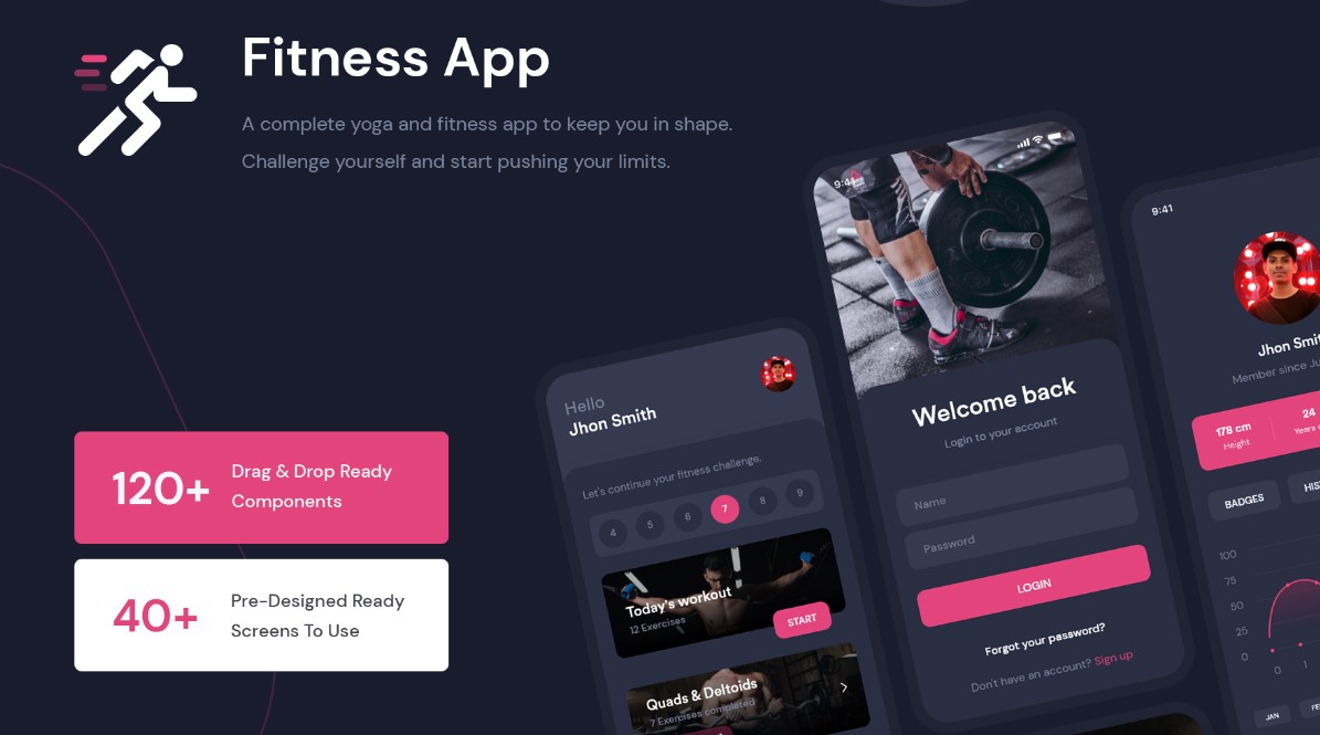 Fitness Workout App UI Kit