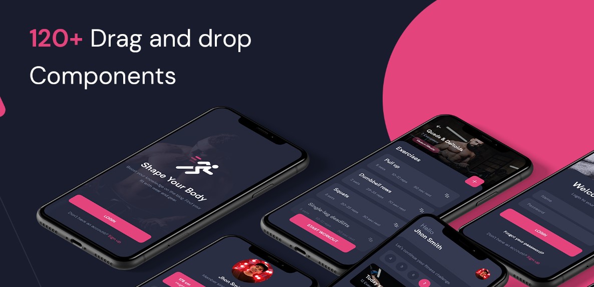 Fitness Workout App UI Kit Screenshot 1