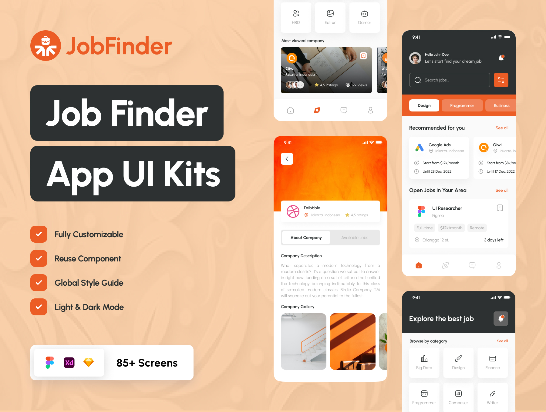 Job Finder Mobile App UI Kit