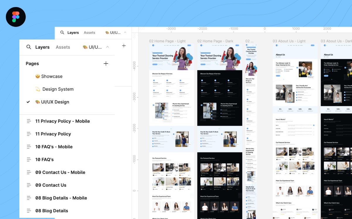 Cleaning Service Website UI Kit