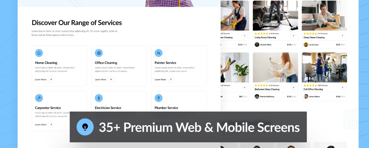 Cleaning Service Website UI Kit Screenshot 2
