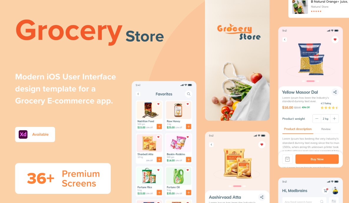 Grocery Delivery & Shopping App UI Kit