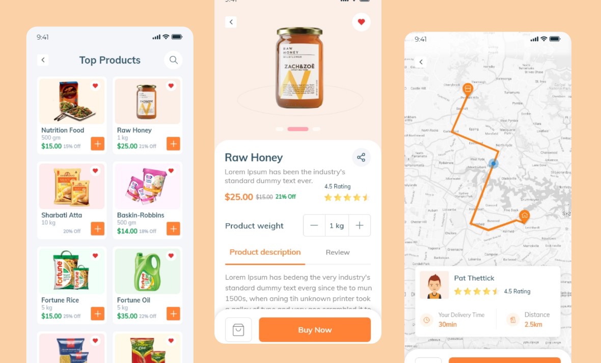 Grocery Delivery & Shopping App UI Kit Screenshot 1