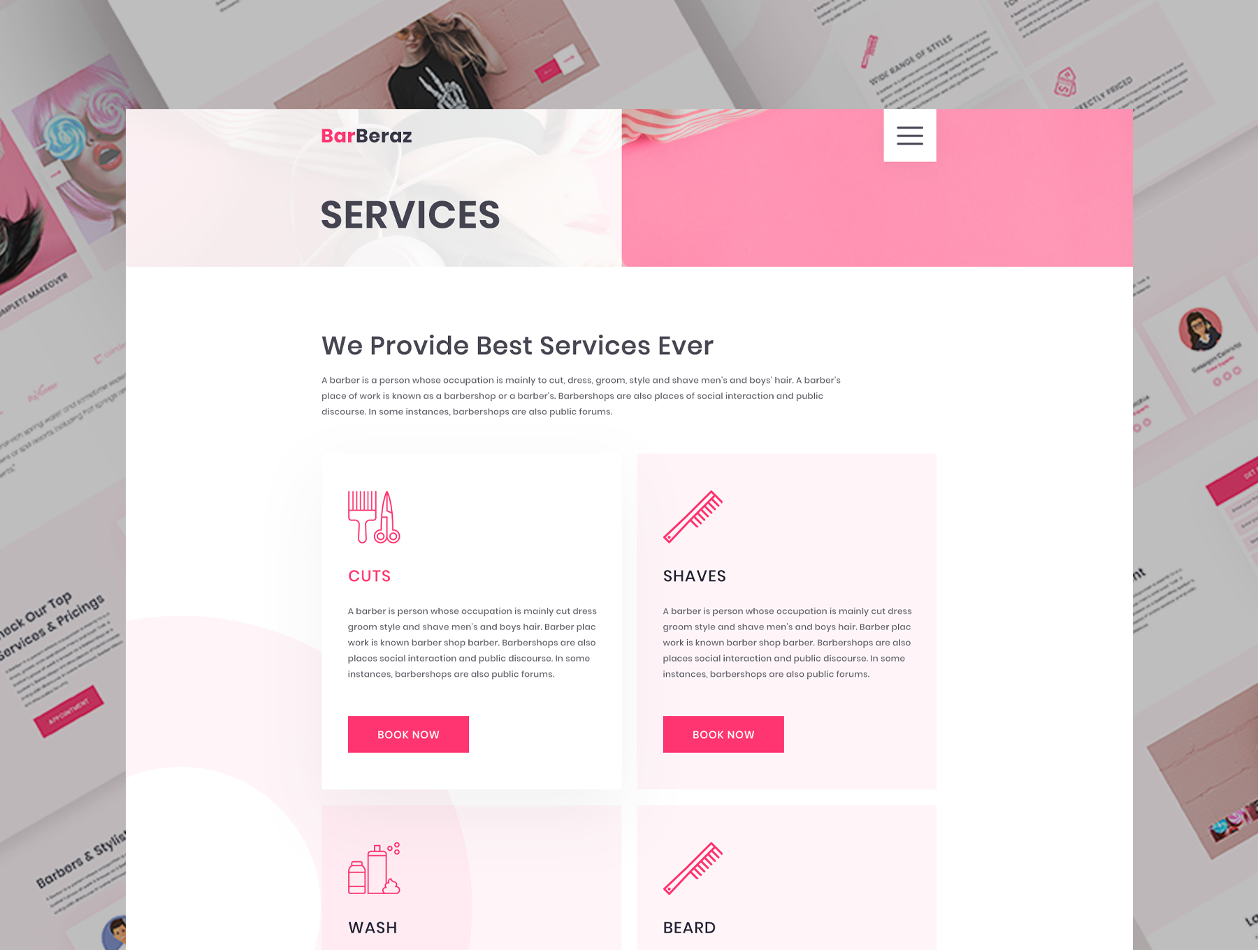 Barber Shop & Spa Web UI Kit Screenshot 1