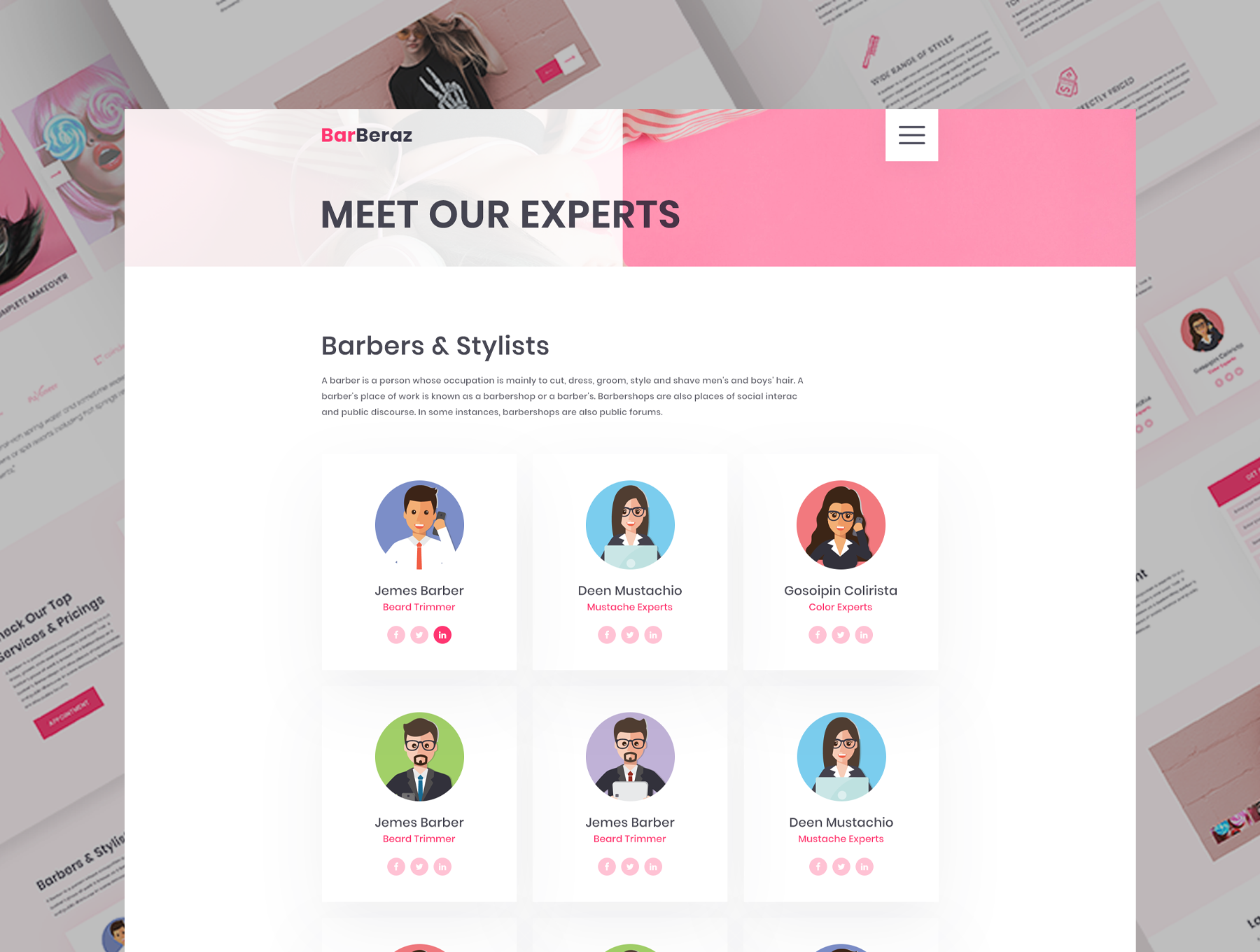 Barber Shop & Spa Web UI Kit Screenshot 2