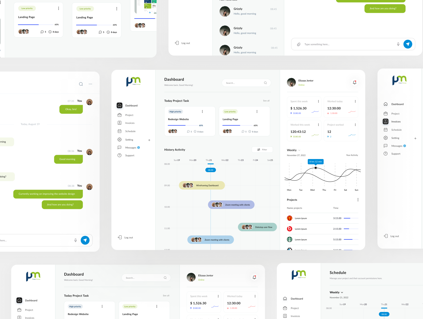Project Management Dashboard UI Kit Screenshot 1